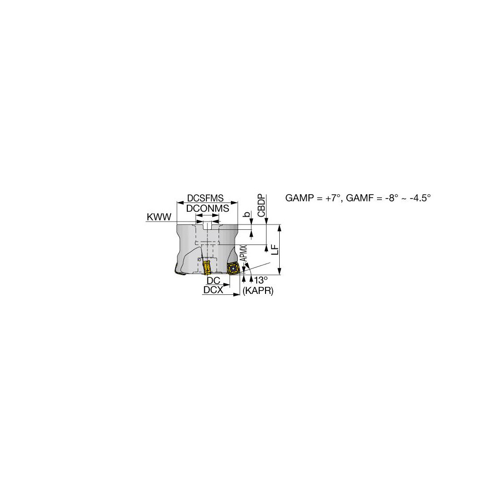 Tungaloy Indexable High-Feed Face Mill: 33.8 to 50 mm Cut Dia, 22 mm Arbor Hole - 6869958