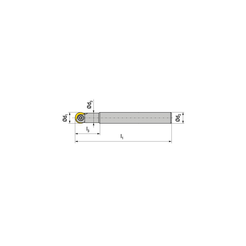 Ceratizit Indexable Ball Nose End Mill: 12 mm Cut Dia, Solid Carbide, 120 mm OAL - 56101122
