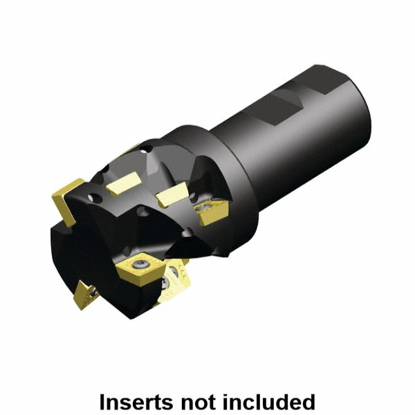 Kennametal Indexable Square-Shoulder End Mill: KSSP200R3SD43W125L169, 2" Cut Dia, 1.691" Max Depth of Cut, 1-1/4" Dia Weldon Flat Shank - 2528269