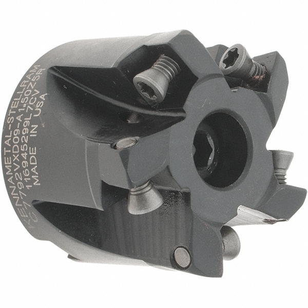Kennametal 1-1/2" Cut Dia, 1/2" Arbor Hole Dia, 11mm Max Depth, Indexable Square-Shoulder Face Mill - 6139922