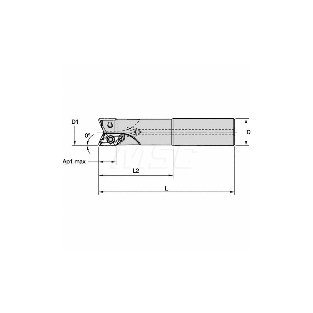 Kennametal Indexable Square-Shoulder End Mill: C5720VZ16CA1.25Z3R3.0, 1-1/4" Cut Dia, 16 mm Max Depth of Cut, 1-1/4" Dia Cylindrical Shank - 5672885