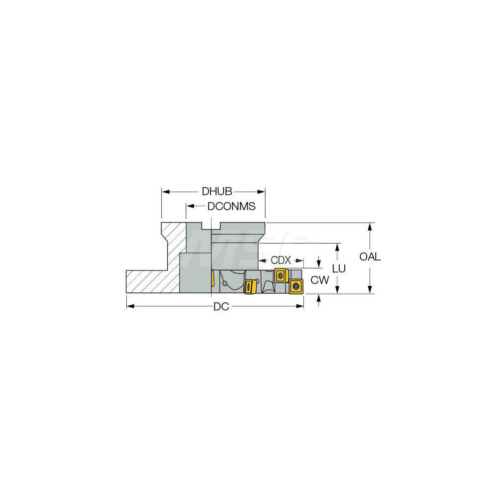 Iscar Indexable Slotting Cutter: 20.00 mm Cutting Width, 250.00 mm Cutter Dia, Shell Mount C Connection, 60.00 mm Depth of Cut, 60.00 mm Depth of Cut, 60.00 mm Shank Dia, Right Hand - 3100781
