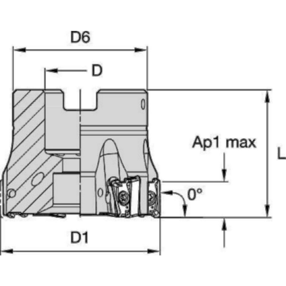 Widia Indexable Square-Shoulder Face Mill:  15396470400,  0.7500" Arbor Hole Dia,  0.6181" Max Cutting Depth - 6425402