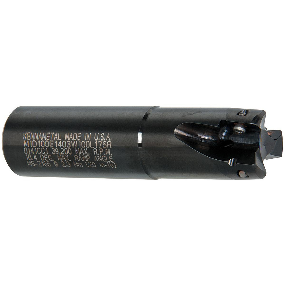 Kennametal Indexable Square-Shoulder End Mill: M1D088E1402W100L175, 7/8" Cut Dia, 0.58" Max Depth of Cut, 1" Dia Weldon Flat Shank - 2624245