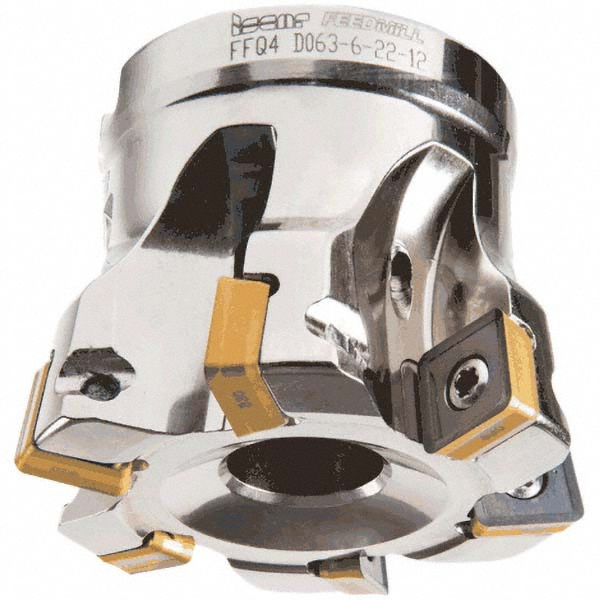 Iscar Indexable High-Feed Face Mill: 37.7 to 52 mm Cut Dia, 22 mm Arbor Hole - 3323461