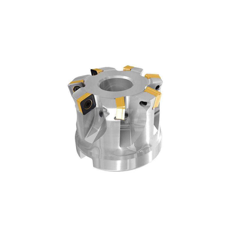Iscar Indexable High-Feed Face Mill: 37.7 to 52 mm Cut Dia, 22 mm Arbor Hole - 3323461