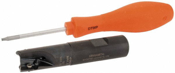 Kennametal Indexable Square-Shoulder End Mill:  KISR075AD160F3R,  0.7500'' Shank Dia,  Weldon Flat Shank - 2494463