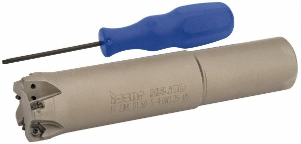 Tungaloy Indexable High-Feed End Mill: EXP09200RU, 2" Cut Dia, 1-1/4" Shank Dia, Weldon Flat Shank - 6845809