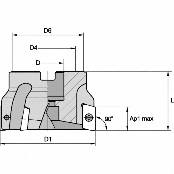 Kennametal 100mm Cut Dia, 40mm Arbor Hole Dia, 133mm Max Depth, Indexable Square-Shoulder Face Mill - 5673169