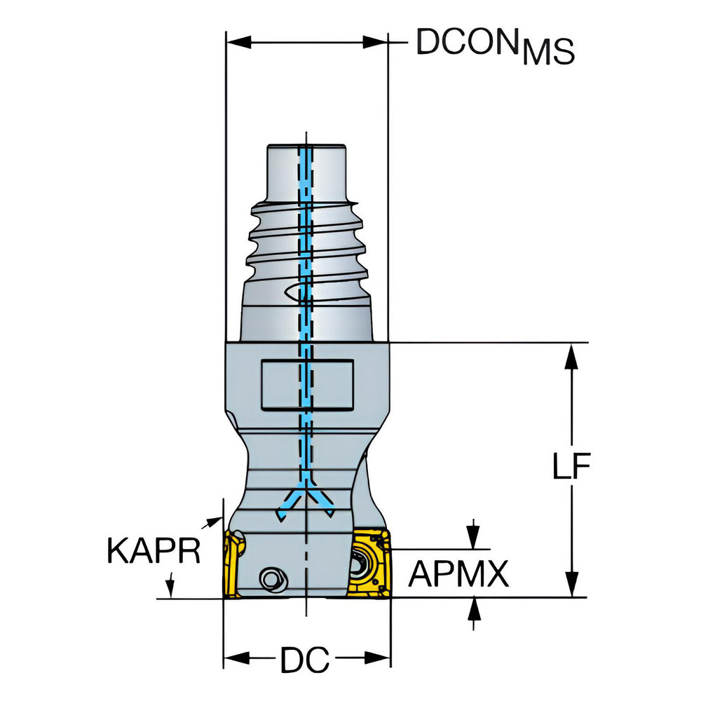 Sandvik Coromant 25mm Cut Dia, 24.2mm Arbor Hole Dia, 5.5mm Max Depth, Indexable Square-Shoulder Face Mill - 6416890