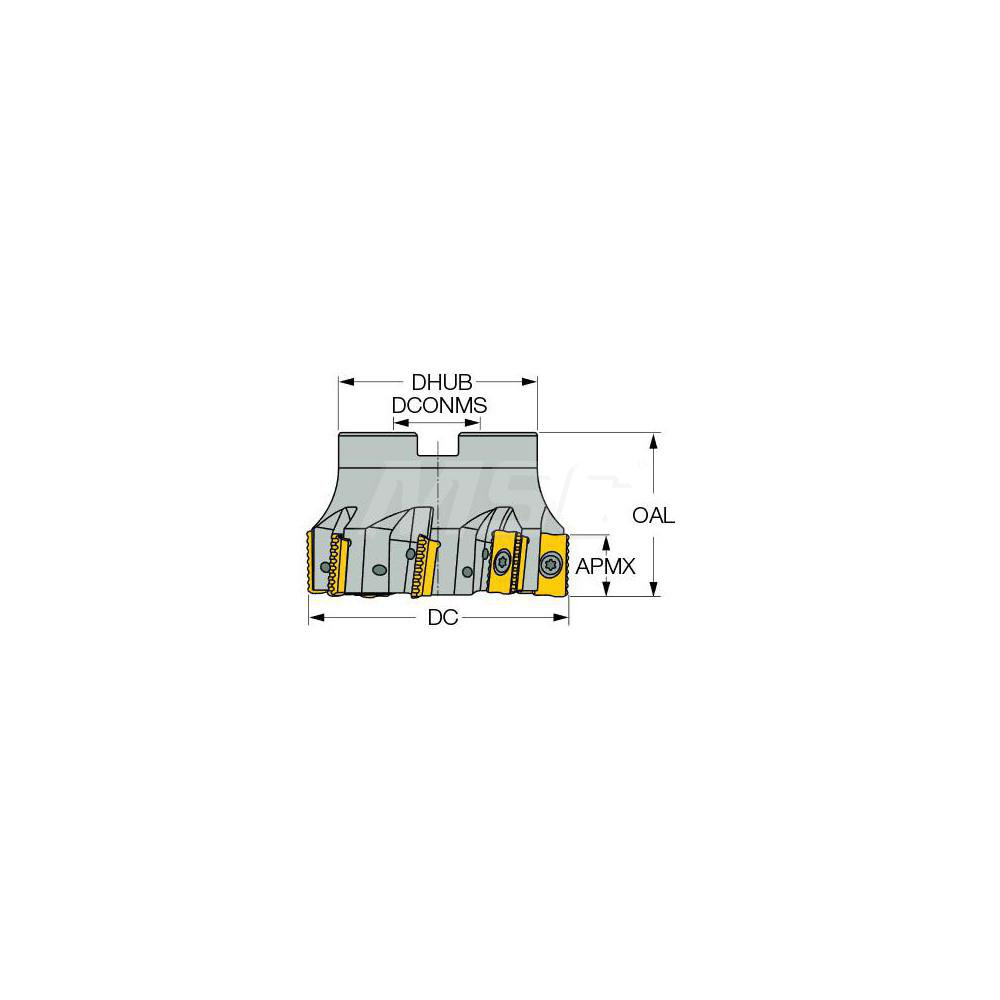 Iscar 40mm Cut Dia, 16mm Arbor Hole Dia, 18mm Max Depth, Indexable Square-Shoulder Face Mill - 3110774