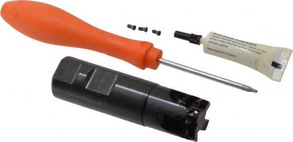 Kennametal Indexable Square-Shoulder End Mill: 100ED10W100Z2L180C8, 1" Cut Dia, 1.432" Max Depth of Cut, 1" Dia Weldon Flat Shank - 3746097