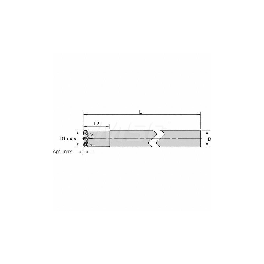 Kennametal Indexable High-Feed End Mill: C7792VXP06CA.62Z2R5.5, Straight Shank - 5667588