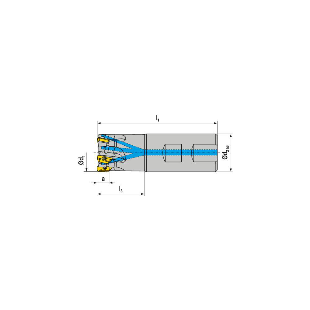 Ceratizit Indexable Square-Shoulder End Mill: C211.25.R.03-11-A-32, 25 mm Cut Dia, 10 mm Max Depth of Cut, 25 mm Dia Cylindrical Shank - 50737625