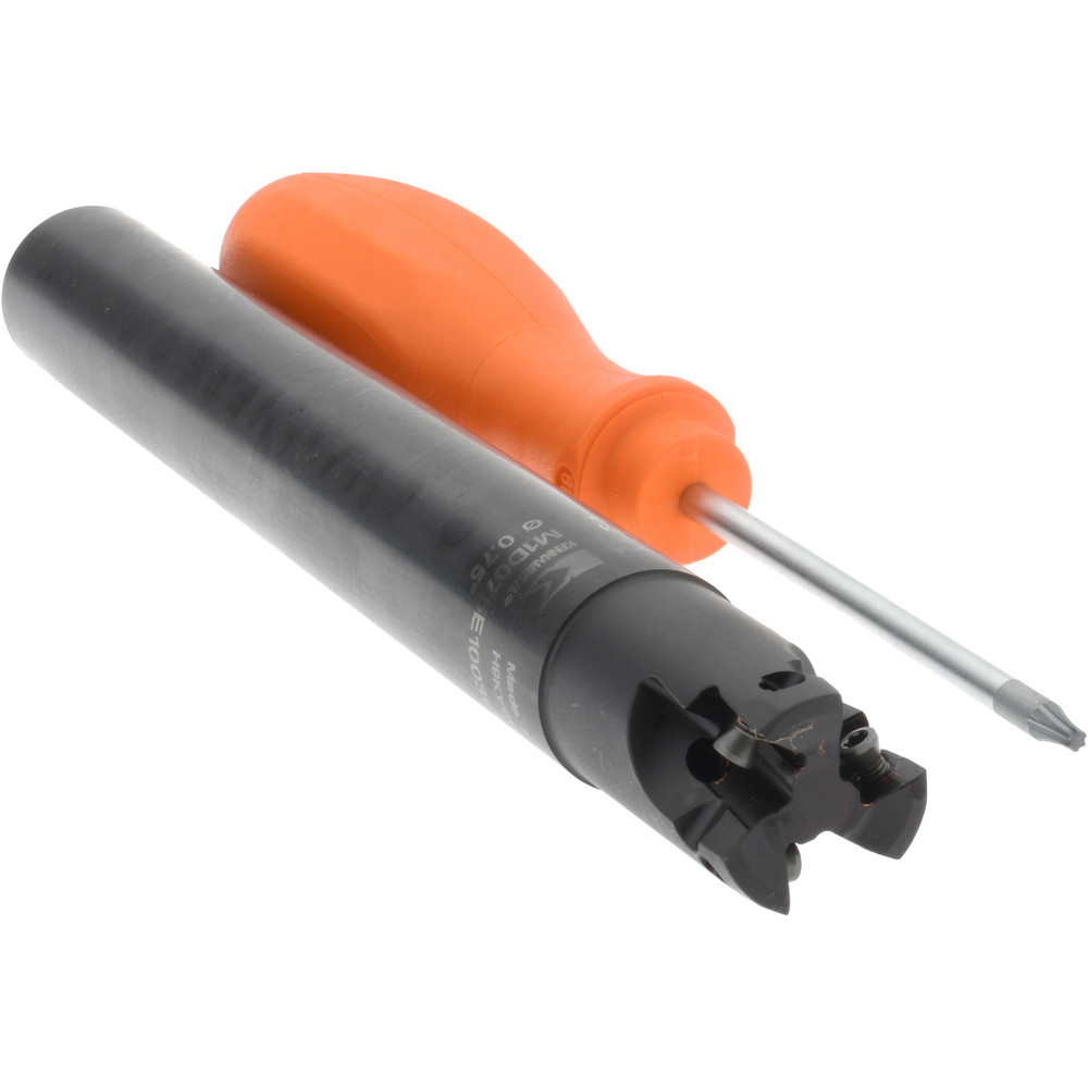 Kennametal Indexable Square-Shoulder End Mill: M1D075E1003C075L670, 3/4" Cut Dia, 0.398" Max Depth of Cut, 3/4" Dia Cylindrical Shank - 3742540