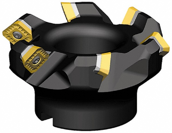 Kennametal 100.08mm Cut Dia, 1-1/4" Arbor Hole, 6.6mm Max Depth of Cut, 45° Indexable Chamfer & Angle Face Mill - 1817933