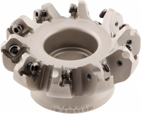 Iscar 2" Cut Dia, 3/4" Arbor Hole, 0.138" Max Depth of Cut, 45° Indexable Chamfer & Angle Face Mill - 3104589
