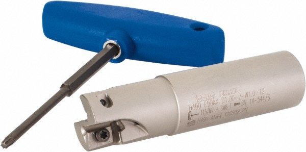 Iscar Indexable Square-Shoulder End Mill: H490E90AXD1.002C1.012, 1" Cut Dia, 0.472" Max Depth of Cut, 1" Dia Cylindrical Shank - 3104765