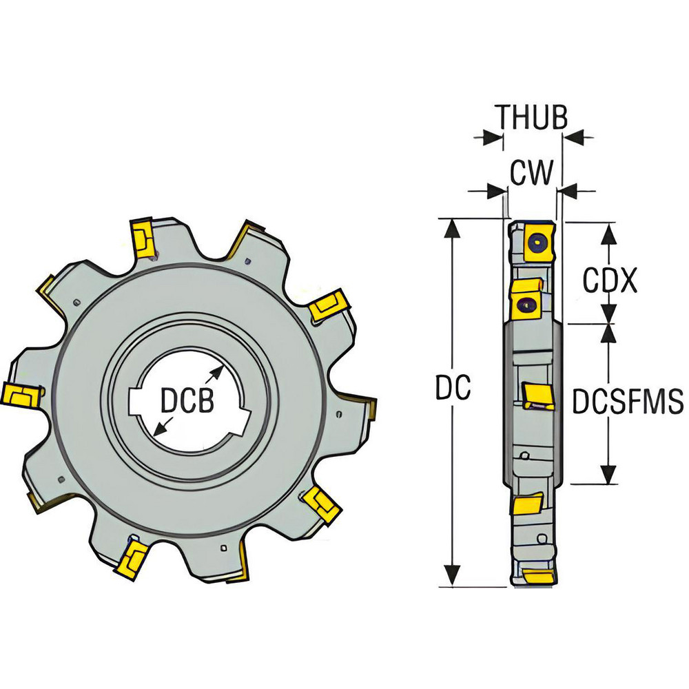 Seco Indexable Slotting Cutter: 14.00 mm Cutting Width, 160.00 mm Cutter Dia, Arbor Connection, 51.00 mm Depth of Cut, 51.00 mm Depth of Cut, Neutral - 02449047