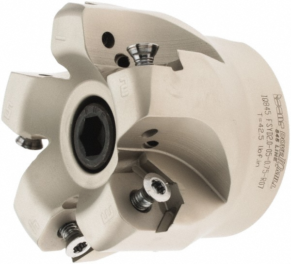 Seco 1.97" Cut Dia, 3/4" Arbor Hole, 0.18" Max Depth of Cut, 45° Indexable Chamfer & Angle Face Mill - 02422255