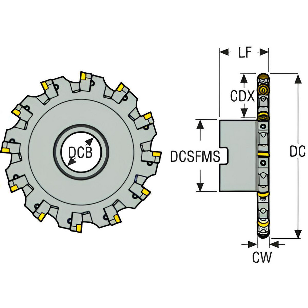 Seco Indexable Slotting Cutter: 0.5910" Cutting Width, 10.0000" Cutter Dia, Arbor Connection, 3.2090" Depth of Cut, 1.5000" Hole Dia, Right Hand - 02741552