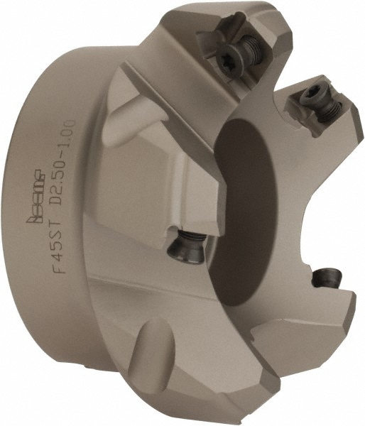 Iscar 2.87, 2.92, 3.01" Cut Dia, 1" Arbor Hole, 5.5mm Max Depth of Cut, 42° Indexable Chamfer & Angle Face Mill - 3106595