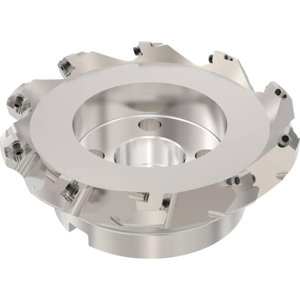 Seco 3.7" Cut Dia, 1" Arbor Hole, 0.236" Max Depth of Cut, 45° Indexable Chamfer & Angle Face Mill - 02422145