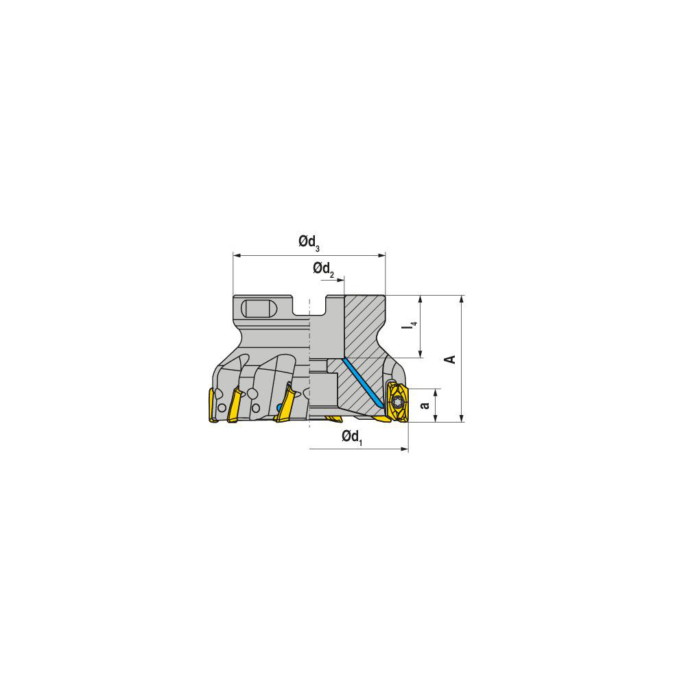Ceratizit Indexable Square-Shoulder Face Mill:  A211.100.R.14-11,  32.0000" Arbor Hole Dia, - 5073910014