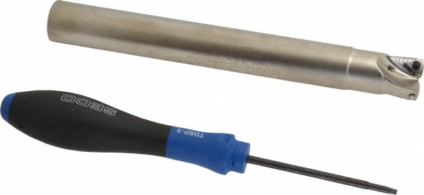 Seco Indexable High-Feed End Mill: R217.21-1225.RER1252HA, 3/4" Cut Dia, 3/4" Shank Dia, Modular Connection Shank - 02502370