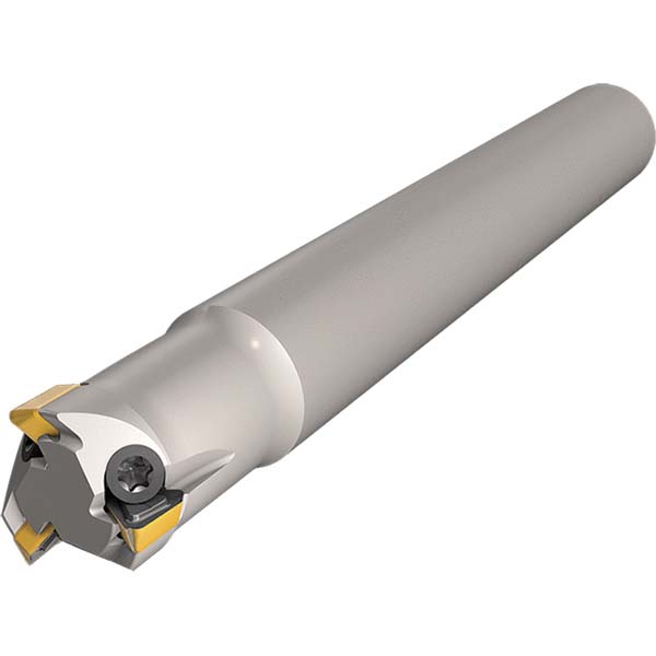 Cutting Tool Technologies Indexable Square-Shoulder End Mill: .375 DIA X 2.250 LG, 3/8" Cut Dia, 0.23" Max Depth of Cut, 3/8" Dia Weldon Flat Shank - HS-010