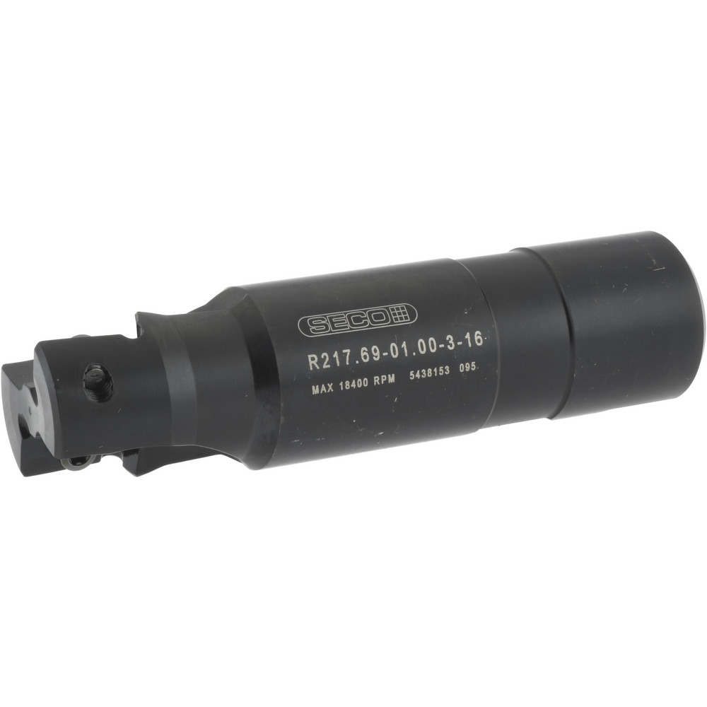 Seco Indexable Square-Shoulder End Mill: R217.69-01.00-3-18-2AN, 1" Cut Dia, 0.669" Max Depth of Cut, 1" Dia Weldon Flat Shank - 02699130