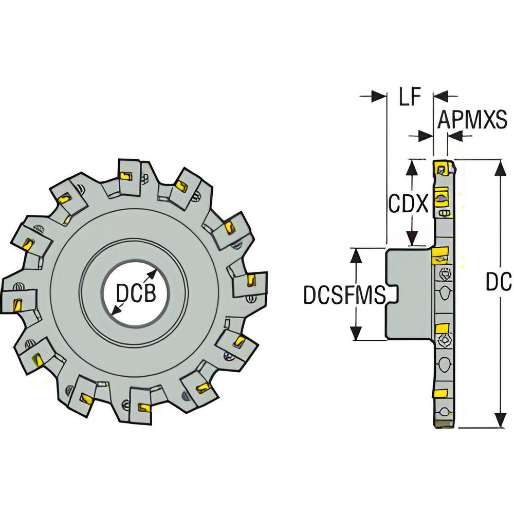Seco Indexable Slotting Cutter: 0.2360" Cutting Width, 10.0000" Cutter Dia, Arbor Connection, 3.2090" Depth of Cut, 1.5000" Hole Dia, Right Hand - 02741564