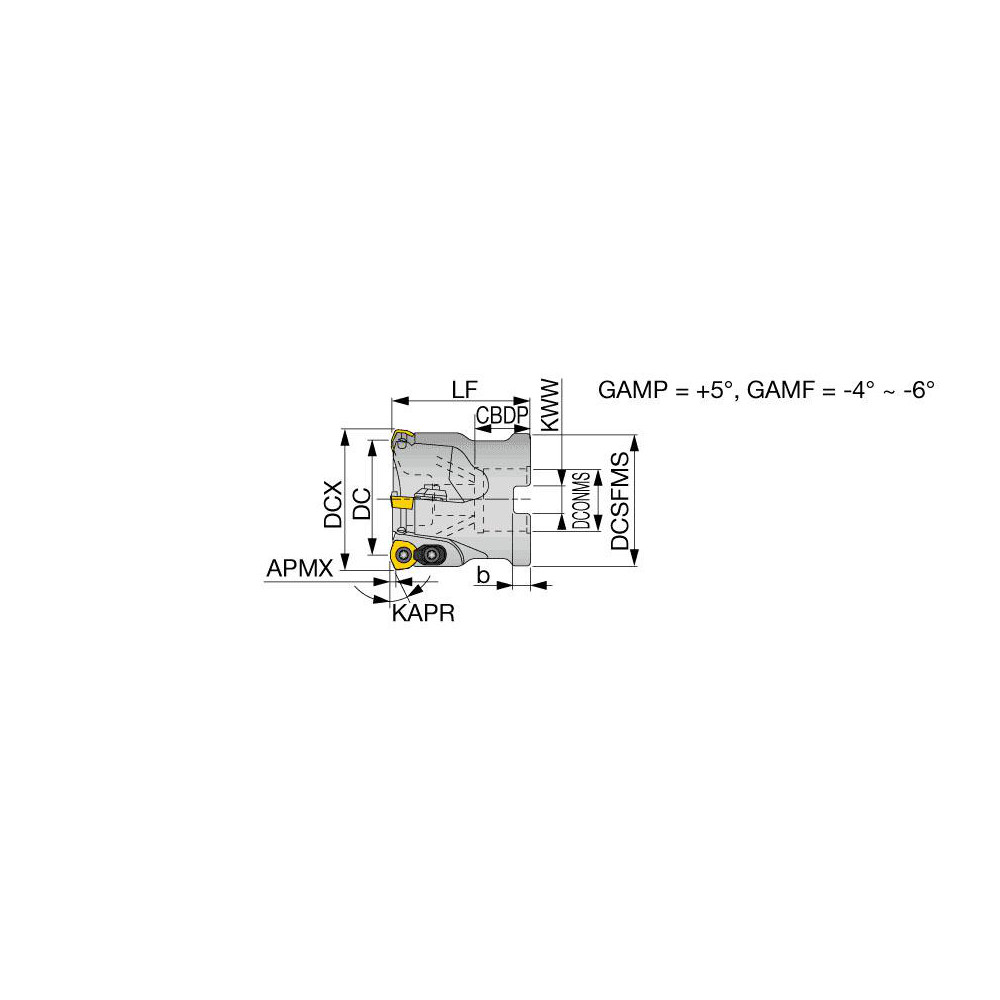 Tungaloy Indexable High-Feed Face Mill: 2.547 to 3" Cut Dia, 1" Arbor Hole - 6861791