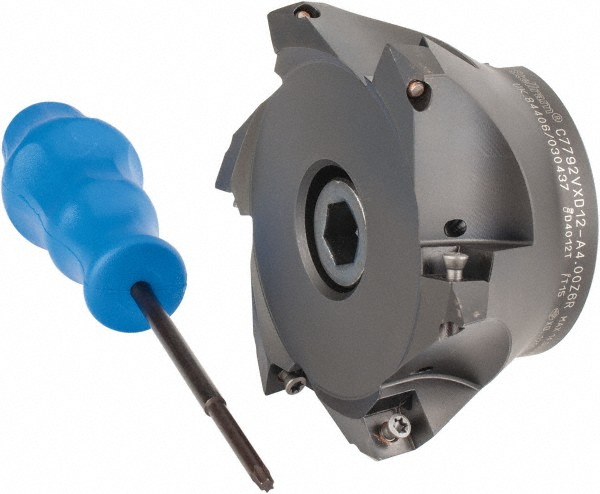 Iscar Indexable Copy End Mill: 1.26" Cut Dia, 0.098" Max Depth of Cut, Through Coolant - 3344364