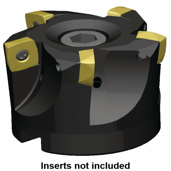 Iscar Indexable Copy End Mill: 1.26" Cut Dia, 0.098" Max Depth of Cut, Through Coolant - 3344364