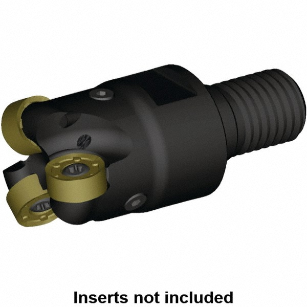 Iscar Indexable Copy End Mill: 1.26" Cut Dia, 0.098" Max Depth of Cut, Through Coolant - 3344364
