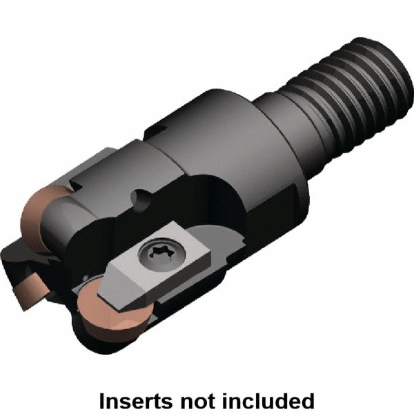 Iscar Indexable Copy End Mill: 1.26" Cut Dia, 0.098" Max Depth of Cut, Through Coolant - 3344364