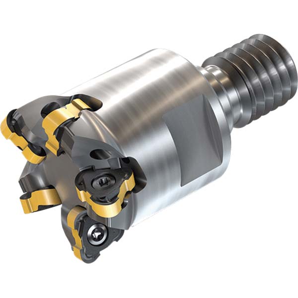Iscar Indexable Copy End Mill: 1.26" Cut Dia, 0.098" Max Depth of Cut, Through Coolant - 3344364