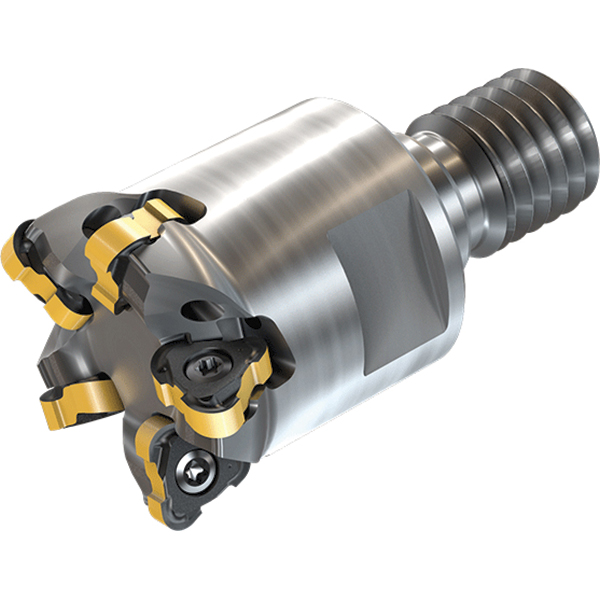 Iscar Indexable Copy End Mill: 1.26" Cut Dia, 0.098" Max Depth of Cut, Through Coolant - 3344364
