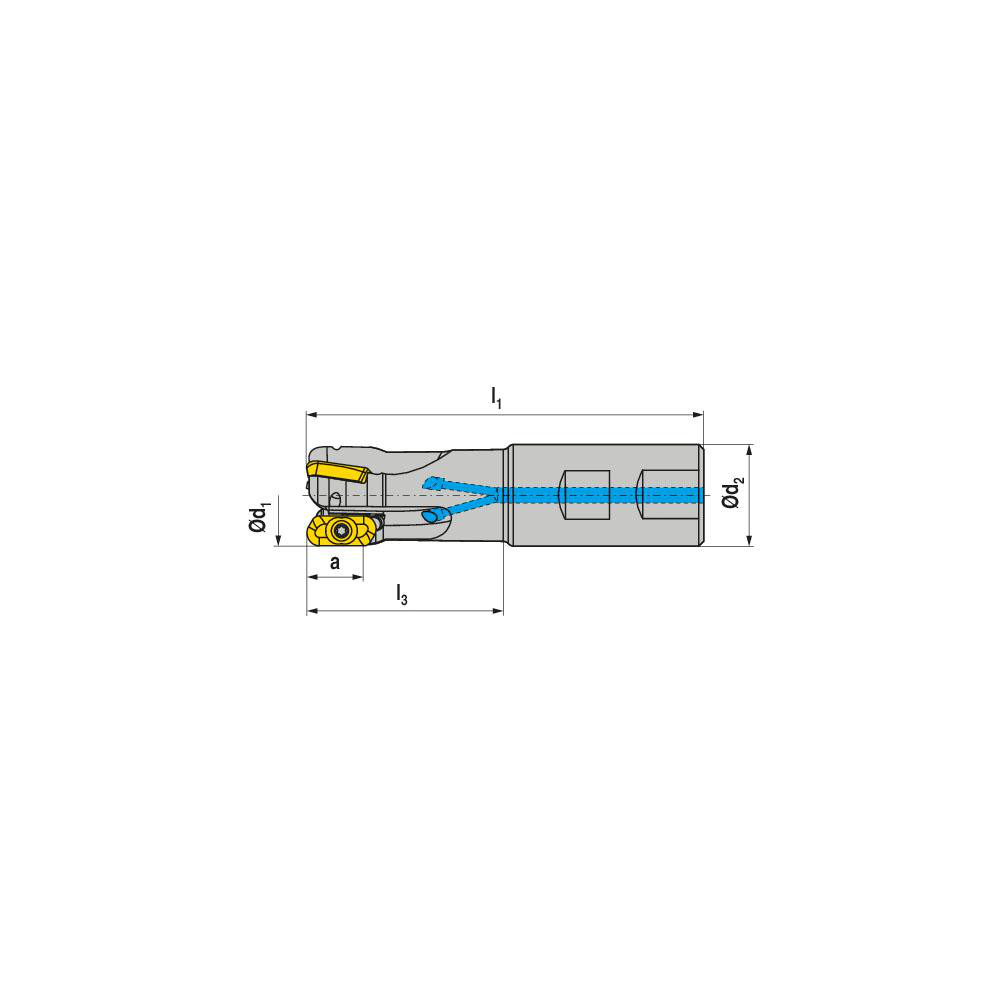 Ceratizit Indexable Square-Shoulder End Mill: CHSC.32.R.03-19, 32 mm Cut Dia, 18 mm Max Depth of Cut, 32 mm Dia Cylindrical Shank - 50679033