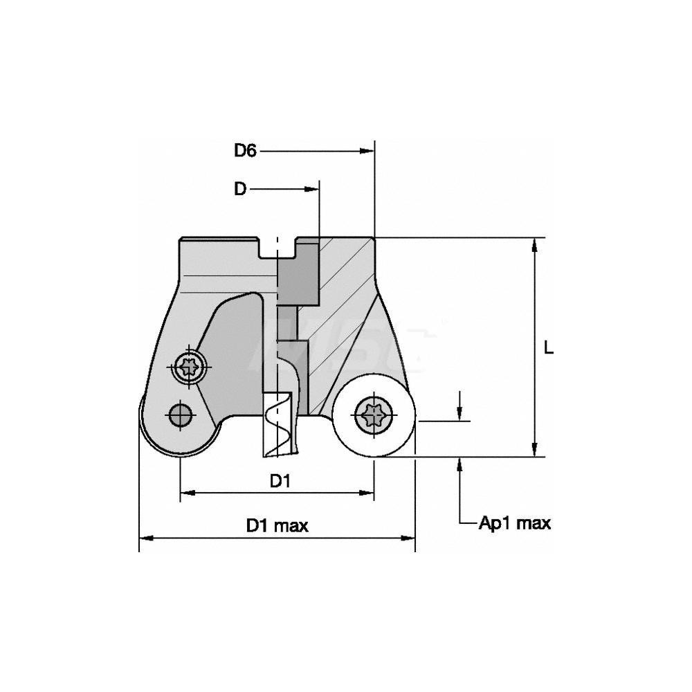 Kennametal Indexable Copy Face Mill: 1-1/2" Arbor Hole - 2610697