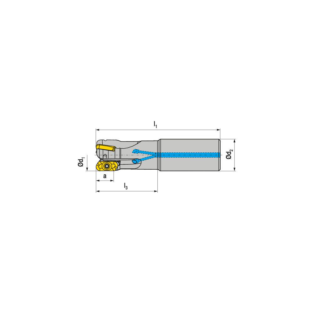 Ceratizit Indexable Square-Shoulder End Mill: CHPC.32.R.03-19-A-80, 32 mm Cut Dia, 18 mm Max Depth of Cut, 32 mm Dia Cylindrical Shank - 50680432