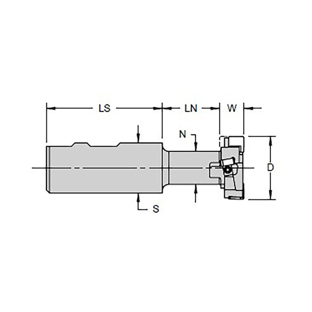 Cutting Tool Technologies 2-7/32" Cut Dia, 1-3/32" Cut Width, 1-1/4" Shank Dia, Indexable T-Slot Cutter - TSC-070