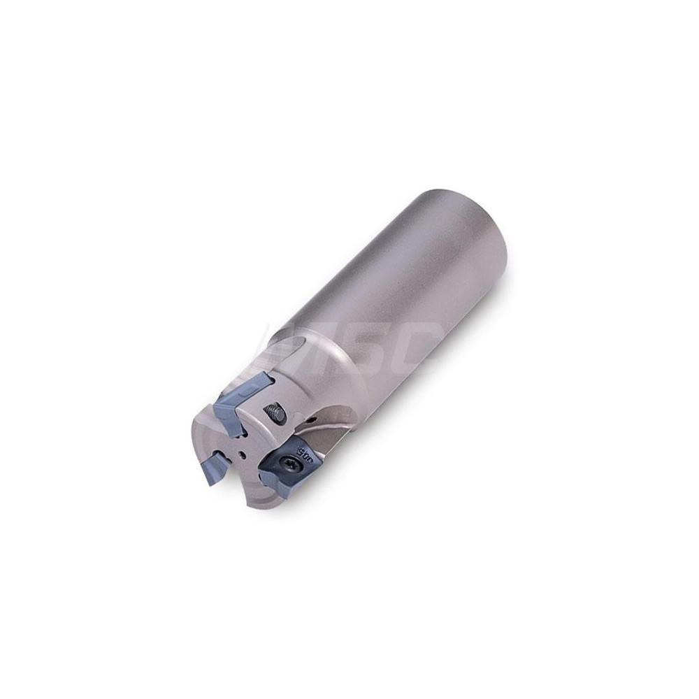 Ingersoll Cutting Tools Indexable Square-Shoulder End Mill: 12J1E-1001780R01, 1" Cut Dia, 0.66" Max Depth of Cut, 1" Dia Weldon Flat Shank - 3012023