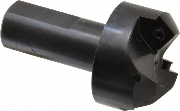 Iscar 45° Lead Angle, 1-1/2" to 2.01" Cut Dia, 1" Shank Dia, Indexable & Chamfer End Mill - 3100389
