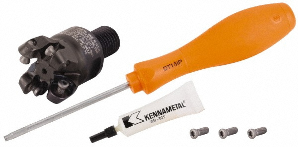 Kennametal Indexable Copy End Mill: 1-1/2" Cut Dia, 0.25" Max Depth of Cut, Through Coolant - 5175039