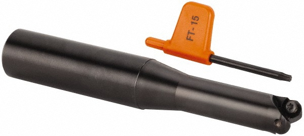 Sandvik Coromant Indexable Copy End Mill: 0.3937 to 0.7874" Cut Dia, 0.1969" Max Depth of Cut, Through Coolant - 6550018