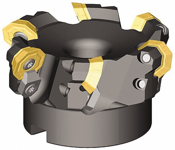 Kennametal 47° Lead Angle, 1.61" Cut Dia, 19.05mm Shank Dia, Indexable & Chamfer End Mill - 3093625