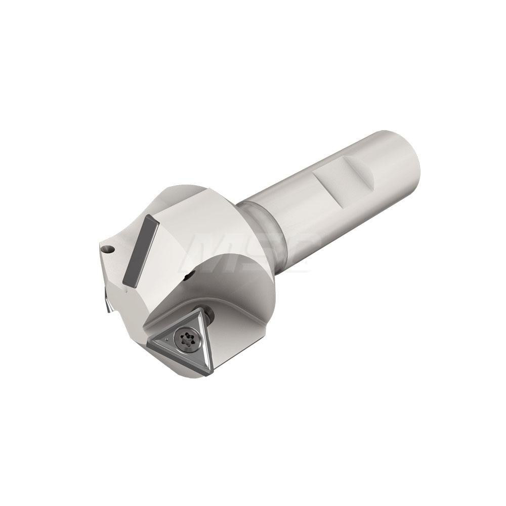 Kennametal 47° Lead Angle, 1.61" Cut Dia, 19.05mm Shank Dia, Indexable & Chamfer End Mill - 3093625