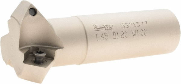 Kyocera 60° Lead Angle, 1" Cut Dia, Indexable & Chamfer End Mill - OTM86134